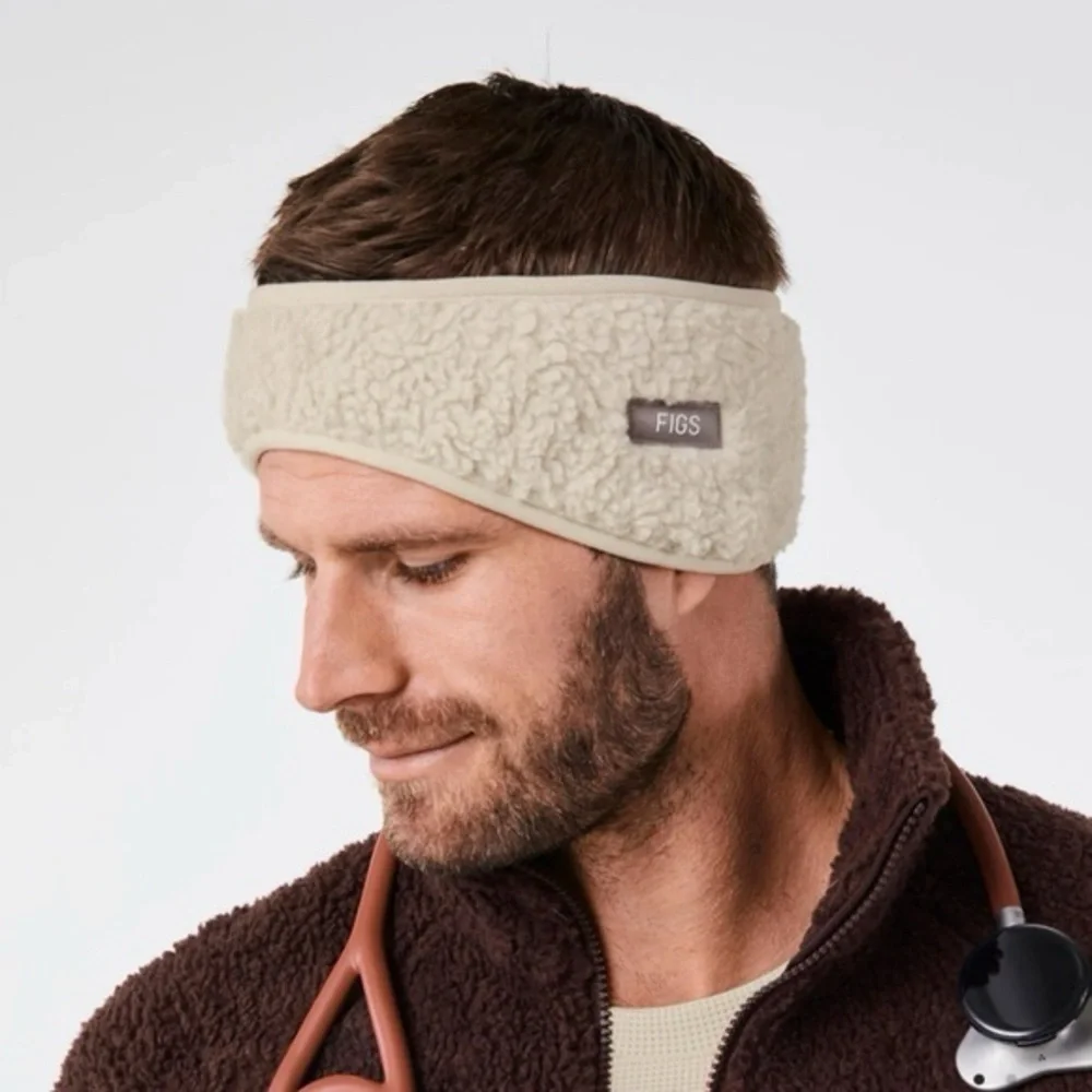 NWT Figs Ivory Sherpa Unisex Warmer - Picture 3 of 6